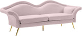 Lips Velvet / Engineered Wood / Metal / Foam Contemporary Pink Velvet Sofa - 98" W x 34" D x 35.5" H