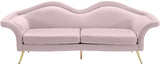 Lips Velvet / Engineered Wood / Metal / Foam Contemporary Pink Velvet Sofa - 98" W x 34" D x 35.5" H