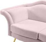 Lips Velvet / Engineered Wood / Metal / Foam Contemporary Pink Velvet Sofa - 98" W x 34" D x 35.5" H