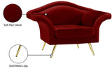 Lips Velvet / Engineered Wood / Metal / Foam Contemporary Red Velvet Chair - 53" W x 34" D x 35" H