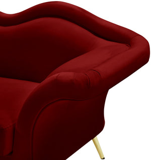 Lips Velvet / Engineered Wood / Metal / Foam Contemporary Red Velvet Chair - 53" W x 34" D x 35" H