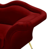 Lips Velvet / Engineered Wood / Metal / Foam Contemporary Red Velvet Chair - 53" W x 34" D x 35" H