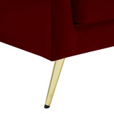 Lips Velvet / Engineered Wood / Metal / Foam Contemporary Red Velvet Chair - 53" W x 34" D x 35" H