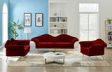 Lips Velvet / Engineered Wood / Metal / Foam Contemporary Red Velvet Chair - 53" W x 34" D x 35" H