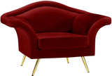 Lips Velvet / Engineered Wood / Metal / Foam Contemporary Red Velvet Chair - 53" W x 34" D x 35" H