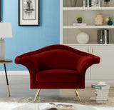 Lips Velvet / Engineered Wood / Metal / Foam Contemporary Red Velvet Chair - 53" W x 34" D x 35" H