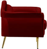 Lips Velvet / Engineered Wood / Metal / Foam Contemporary Red Velvet Chair - 53" W x 34" D x 35" H