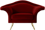 Lips Velvet / Engineered Wood / Metal / Foam Contemporary Red Velvet Chair - 53" W x 34" D x 35" H