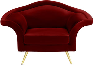 Lips Velvet / Engineered Wood / Metal / Foam Contemporary Red Velvet Chair - 53" W x 34" D x 35" H