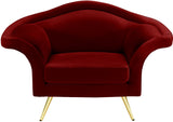 Lips Velvet / Engineered Wood / Metal / Foam Contemporary Red Velvet Chair - 53" W x 34" D x 35" H