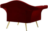 Lips Velvet / Engineered Wood / Metal / Foam Contemporary Red Velvet Chair - 53" W x 34" D x 35" H