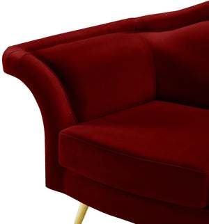 Lips Velvet / Engineered Wood / Metal / Foam Contemporary Red Velvet Chair - 53" W x 34" D x 35" H