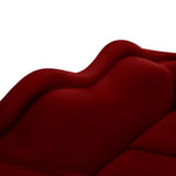 Lips Velvet / Engineered Wood / Metal / Foam Contemporary Red Velvet Loveseat - 75" W x 34" D x 35" H