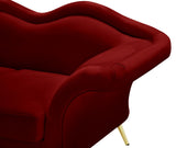 Lips Velvet / Engineered Wood / Metal / Foam Contemporary Red Velvet Loveseat - 75" W x 34" D x 35" H