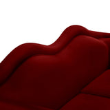 Lips Velvet / Engineered Wood / Metal / Foam Contemporary Red Velvet Sofa - 98" W x 34" D x 35.5" H