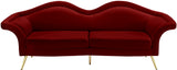 Lips Velvet / Engineered Wood / Metal / Foam Contemporary Red Velvet Sofa - 98" W x 34" D x 35.5" H