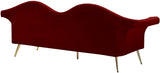 Lips Velvet / Engineered Wood / Metal / Foam Contemporary Red Velvet Sofa - 98" W x 34" D x 35.5" H