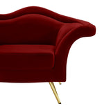 Lips Velvet / Engineered Wood / Metal / Foam Contemporary Red Velvet Sofa - 98" W x 34" D x 35.5" H