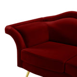 Lips Velvet / Engineered Wood / Metal / Foam Contemporary Red Velvet Sofa - 98" W x 34" D x 35.5" H