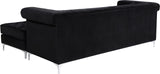 Damian Velvet / Engineered Wood / Metal / Foam Contemporary Black Velvet 2pc. Reversible Sectional - 93" W x 67" D x 32" H