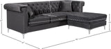 Damian Velvet / Engineered Wood / Metal / Foam Contemporary Grey Velvet 2pc. Reversible Sectional - 93" W x 67" D x 32" H