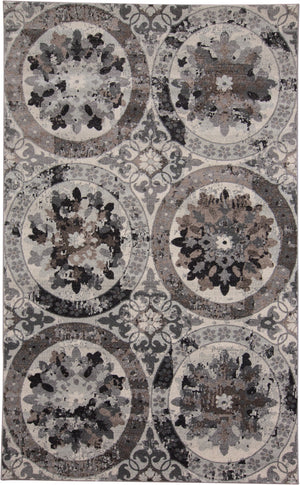 Sorel Contemporary Floral Mosaic Rug, Silver Mink/Cool Gray, 8ft x 11ft Area Rug