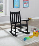 Contemporary Slat Back Youth Rocking Chair - Rustic Acacia Wood, Safe Design for Kids' Comfort