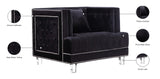 Lucas Acrylic / Velvet / Engineered Wood / Metal / Foam Contemporary Black Velvet Chair - 41" W x 35.5" D x 31.5" H