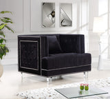 Lucas Acrylic / Velvet / Engineered Wood / Metal / Foam Contemporary Black Velvet Chair - 41" W x 35.5" D x 31.5" H