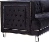 Lucas Acrylic / Velvet / Engineered Wood / Metal / Foam Contemporary Black Velvet Chair - 41" W x 35.5" D x 31.5" H