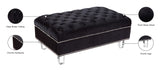 Lucas Acrylic / Velvet / Engineered Wood / Metal / Foam Contemporary Black Velvet Ottoman - 38" W x 23" D x 18.5" H