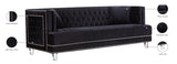 Lucas Acrylic / Velvet / Engineered Wood / Metal / Foam Contemporary Black Velvet Sofa - 88.5" W x 35.5" D x 31.5" H