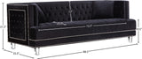 Lucas Acrylic / Velvet / Engineered Wood / Metal / Foam Contemporary Black Velvet Sofa - 88.5" W x 35.5" D x 31.5" H