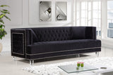 Lucas Acrylic / Velvet / Engineered Wood / Metal / Foam Contemporary Black Velvet Sofa - 88.5" W x 35.5" D x 31.5" H