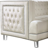 Lucas Acrylic / Velvet / Engineered Wood / Metal / Foam Contemporary Cream Velvet Loveseat - 64" W x 35.5" D x 31.5" H