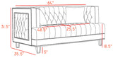 Lucas Acrylic / Velvet / Engineered Wood / Metal / Foam Contemporary Cream Velvet Loveseat - 64" W x 35.5" D x 31.5" H