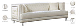 Lucas Acrylic / Velvet / Engineered Wood / Metal / Foam Contemporary Cream Velvet Sofa - 88.5" W x 35.5" D x 31.5" H