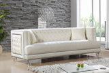 Lucas Acrylic / Velvet / Engineered Wood / Metal / Foam Contemporary Cream Velvet Sofa - 88.5" W x 35.5" D x 31.5" H