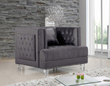 Lucas Acrylic / Velvet / Engineered Wood / Metal / Foam Contemporary Grey Velvet Chair - 41" W x 35.5" D x 31.5" H