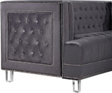 Lucas Acrylic / Velvet / Engineered Wood / Metal / Foam Contemporary Grey Velvet Loveseat - 64" W x 35.5" D x 31.5" H