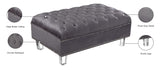 Lucas Acrylic / Velvet / Engineered Wood / Metal / Foam Contemporary Grey Velvet Ottoman - 38" W x 23" D x 18.5" H