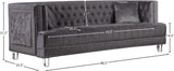 Lucas Acrylic / Velvet / Engineered Wood / Metal / Foam Contemporary Grey Velvet Sofa - 88.5" W x 35.5" D x 31.5" H