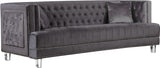 Lucas Acrylic / Velvet / Engineered Wood / Metal / Foam Contemporary Grey Velvet Sofa - 88.5" W x 35.5" D x 31.5" H