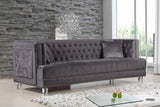 Lucas Acrylic / Velvet / Engineered Wood / Metal / Foam Contemporary Grey Velvet Sofa - 88.5" W x 35.5" D x 31.5" H