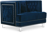 Lucas Acrylic / Velvet / Engineered Wood / Metal / Foam Contemporary Navy Velvet Chair - 41" W x 35.5" D x 31.5" H