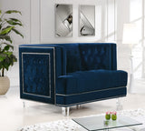 Lucas Acrylic / Velvet / Engineered Wood / Metal / Foam Contemporary Navy Velvet Chair - 41" W x 35.5" D x 31.5" H