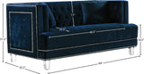 Lucas Acrylic / Velvet / Engineered Wood / Metal / Foam Contemporary Navy Velvet Loveseat - 64" W x 35.5" D x 31.5" H