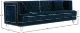 Lucas Acrylic / Velvet / Engineered Wood / Metal / Foam Contemporary Navy Velvet Sofa - 88.5" W x 35.5" D x 31.5" H