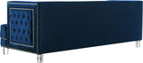 Lucas Acrylic / Velvet / Engineered Wood / Metal / Foam Contemporary Navy Velvet Sofa - 88.5" W x 35.5" D x 31.5" H