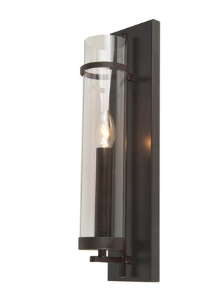 Bethel Dark Brown Wall Sconce in Metal & Glass